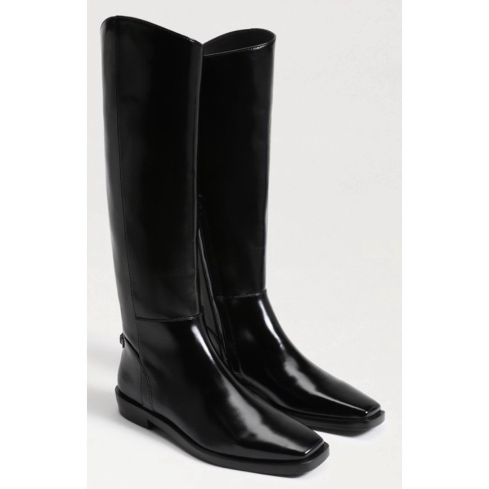 Sam Edelman Cesar Black Square Toe Knee High Riding Boots Womens 7.5M